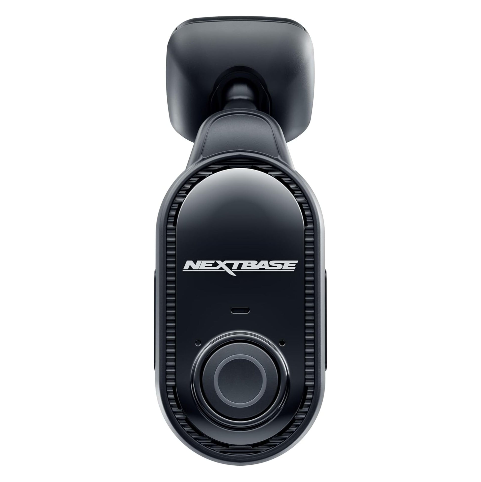 Nextbase Piqo 1K dashcam forfra med central vidvinkellinse, lille sensor over og NEXTBASE-logo på fronten.