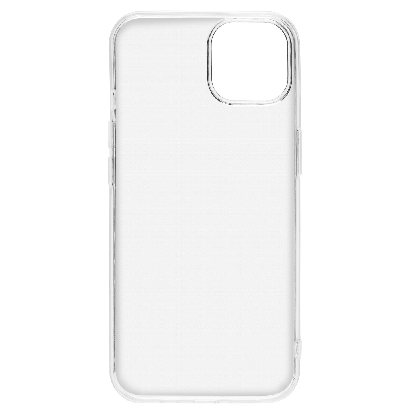 Second skin mobilcover til iPhone 13 Mini, transparent med afrundede kanter og stor udskæring til kamera.