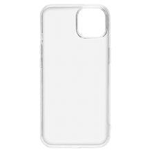 Second skin mobilcover til iPhone 13 Mini, transparent med afrundede kanter og stor udskæring til kamera.