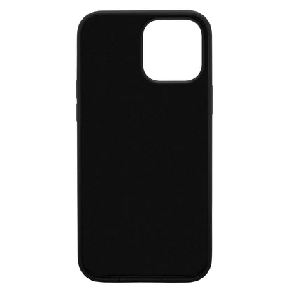 Linocell Gummi cover til iPhone 13 Pro Max sort med stort rektangulært kamerahul øverst til venstre og grebvenlig overflade.