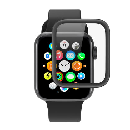 Apple Watch 44 mm sort med farverigt app-gitter og Extreme Curved hærdet akrylglas skærmbeskyttelse til Series 5/6/SE.