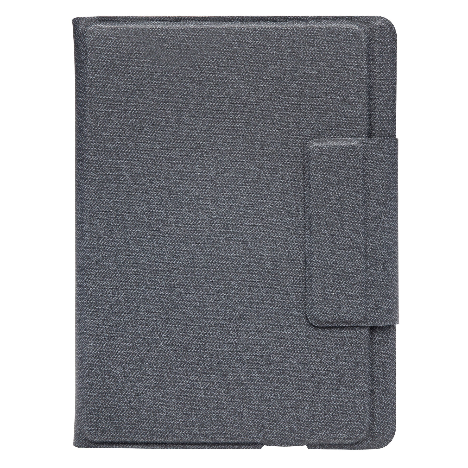 Linocell Tastaturcover til iPad 10.2/10.5, lukket, mørkegrå tekstur, højre sideklap.