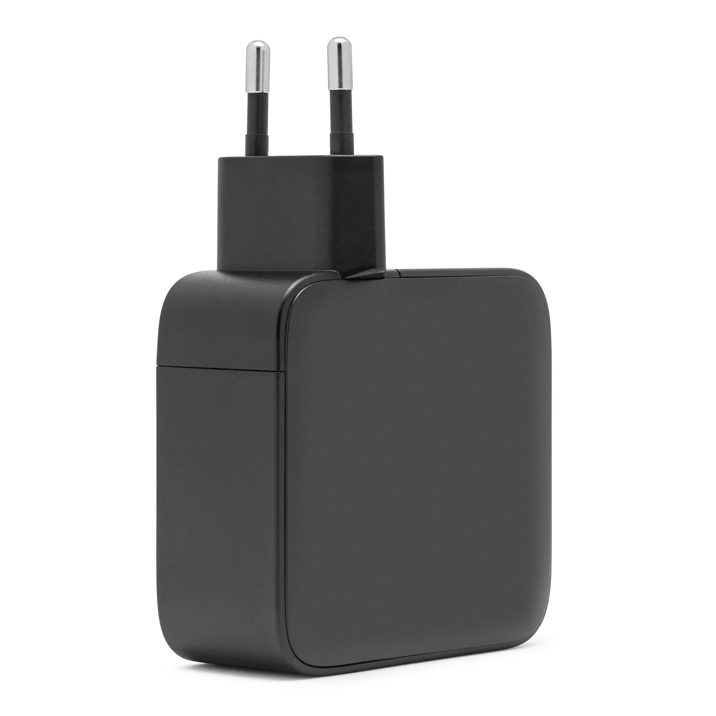 Linocell Premium GaN multioplader PD 3.1 140W sort, sort rektangulær oplader med to runde EU-stik og USB Power Delivery 3.1.