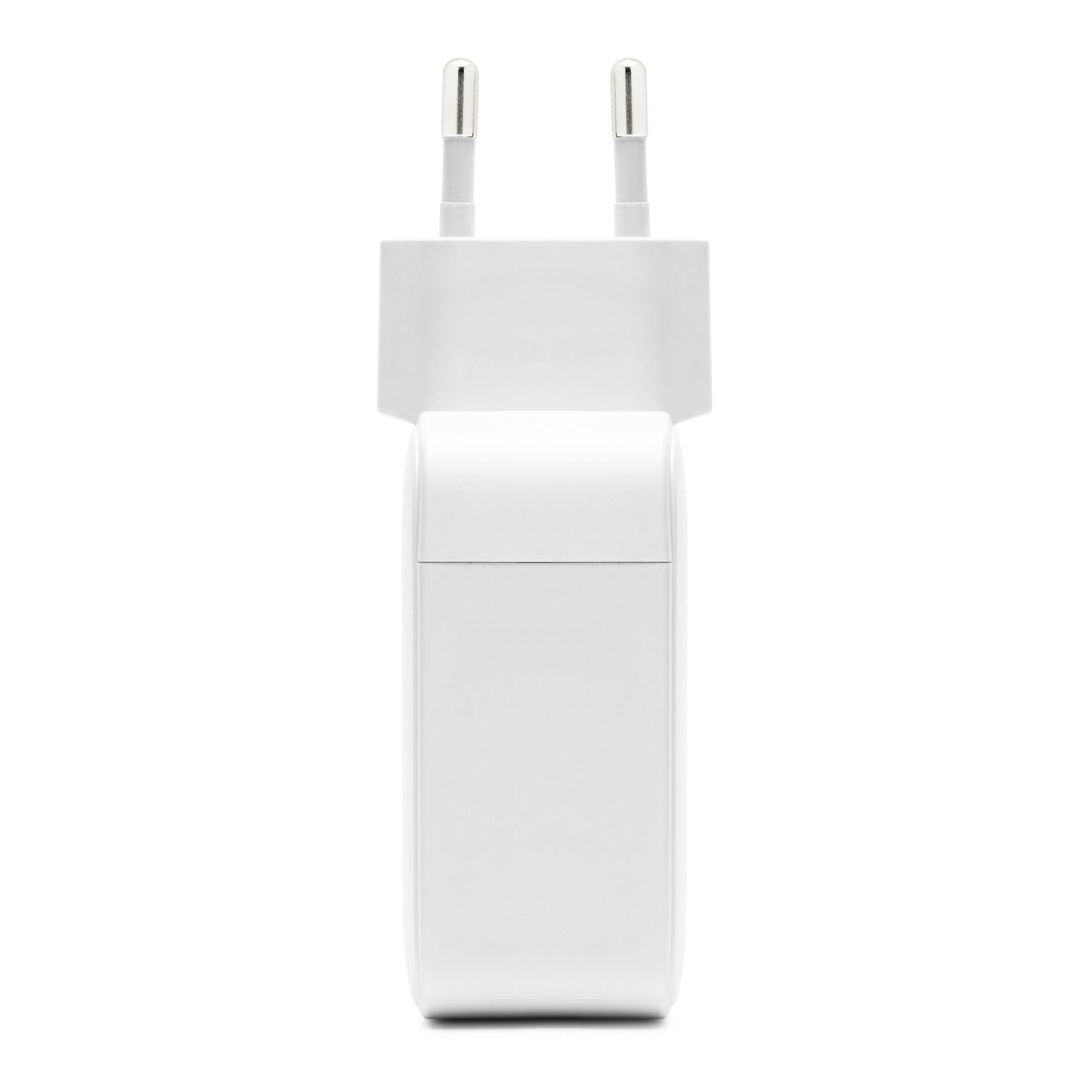 Linocell Premium GaN multioplader PD 3.1 140 W, hvid, rektangulær med to runde metalben, set forfra.