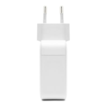 Linocell Premium GaN multioplader PD 3.1 140 W, hvid, rektangulær med to runde metalben, set forfra.
