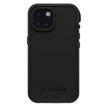 Otterbox Fre mobilcover iPhone 15 sort med tekstur, beskyttende kanter, kamerahul, Otterbox-logo, MagSafe kompatibel.