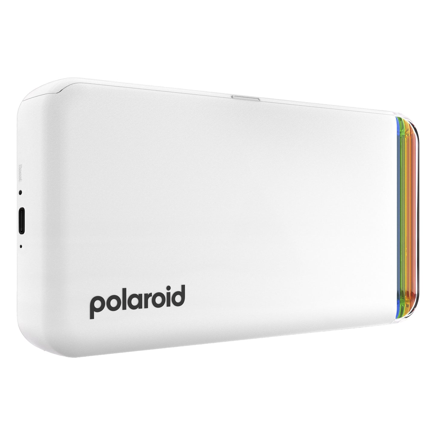 Polaroid Hi-Print Gen 2 mobilprinter i hvid med afrundede kanter og sort Polaroid-logo.