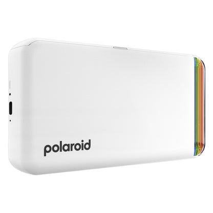 Polaroid Hi-Print Gen 2 mobilprinter i hvid med afrundede kanter og sort Polaroid-logo.