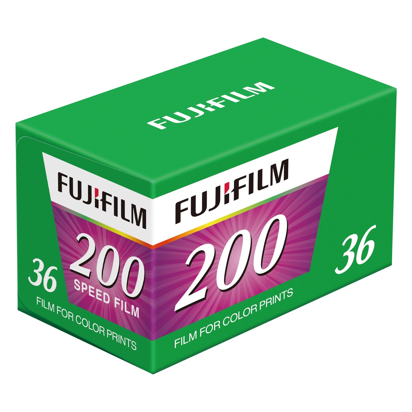 Fujifilm 135 farvefilm 36 billeder ISO 200, grøn æske til analoge kameraer, 36 eksponeringer.