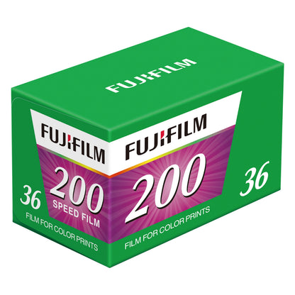 Fujifilm 135 farvefilm 36 billeder ISO 200, grøn æske til analoge kameraer, 36 eksponeringer.