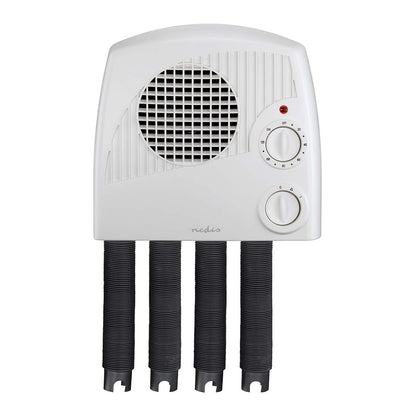 Nedis skotørrer 350W med justerbart varmeluftsrør, fire fleksible slanger, stort ventilationsudtag og to kontrolknapper.