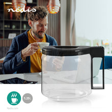 Nedis Glaskande til Moccamaster 1,25 l sort hank, synligt "nedis"-logo og "nedis.com"-tekst.