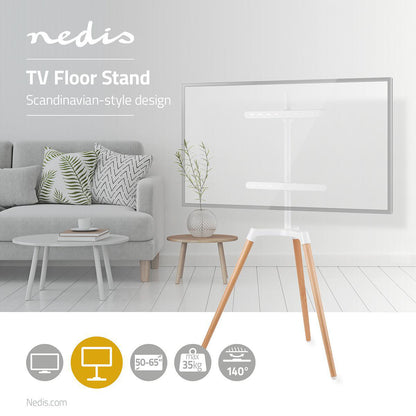 TV gulvstand til 50-65" VESA TV, maks 35 kg belastning, 140° drejefunktion.