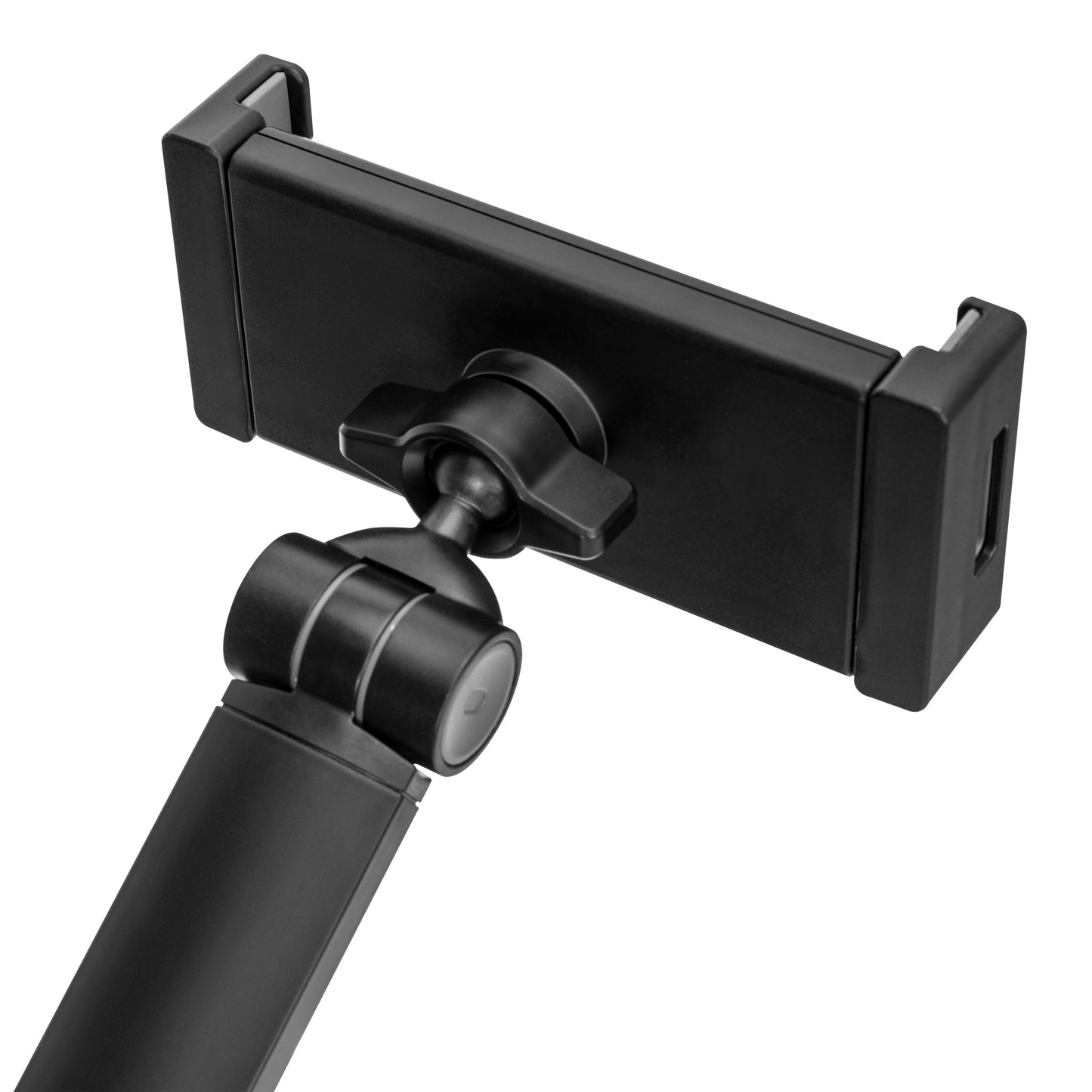 Linocell drejeligt beslag til mobil/tablet 4,7-12,9", sort, 360° rotation, justerbar højde, klemme og ledarm.
