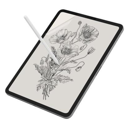 IPad Pro 11"/Air 10,9" med Tegn og skriv Skærmbeskyttelse, papirlignende overflade, hjørne delvist afmonteret.