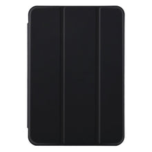 Pomologic Book Case cover til iPad Mini 6, sort, vist lukket med tri-fold front.