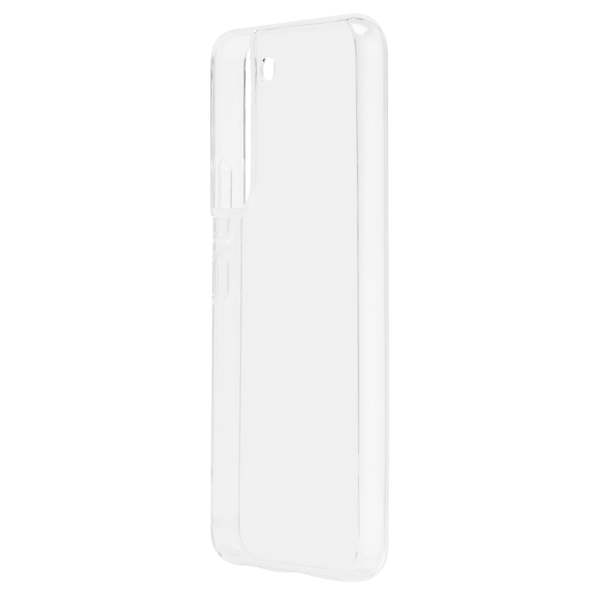 Second Skin mobilcover til Galaxy S22 transparent med præcise åbninger til kamera og knapper.