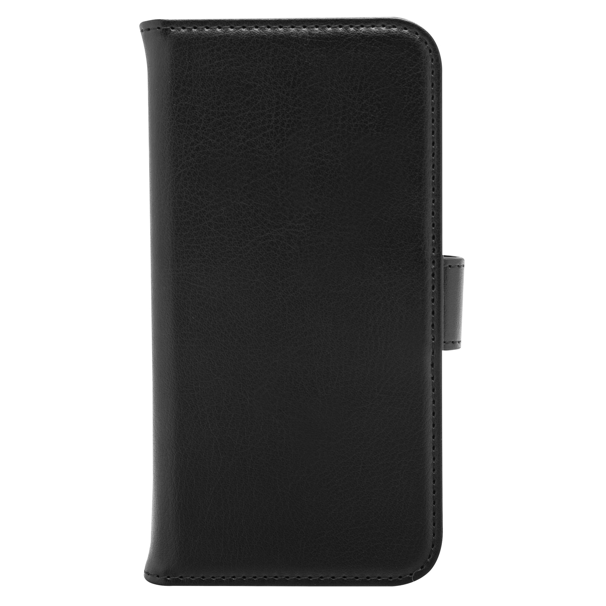 Sort 2-i-1 lædertaske med klap og magnetlås i højre side til Samsung Galaxy S22.