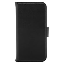 Sort 2-i-1 lædertaske med klap og magnetlås i højre side til Samsung Galaxy S22.
