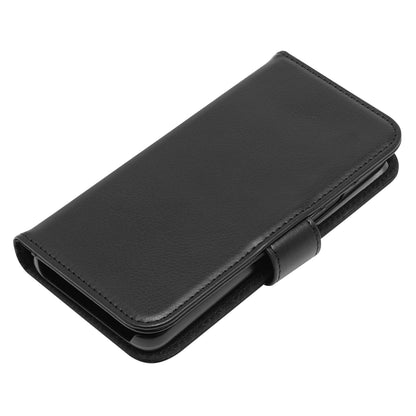 Linocell 2-i-1 mobilpung til Galaxy S22 sort lædercover med pungfunktion, magnetisk lukkerem, syninger og fold-åben design.