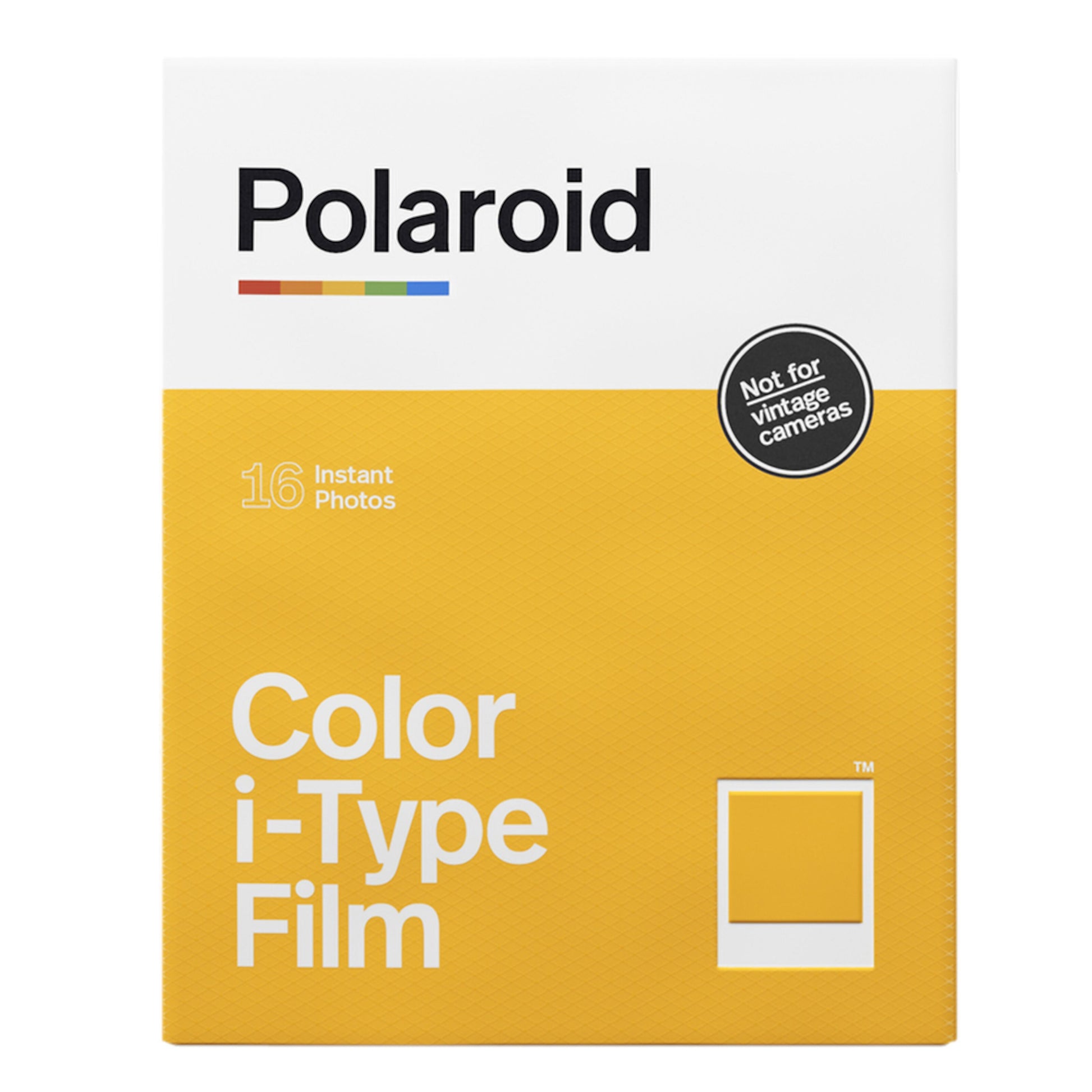 Polaroid i-Type farvefilm 2-pak til Polaroid Now/OneStep 2, gul bund, 16 fotos, passer ikke til vintage-kameraer.
