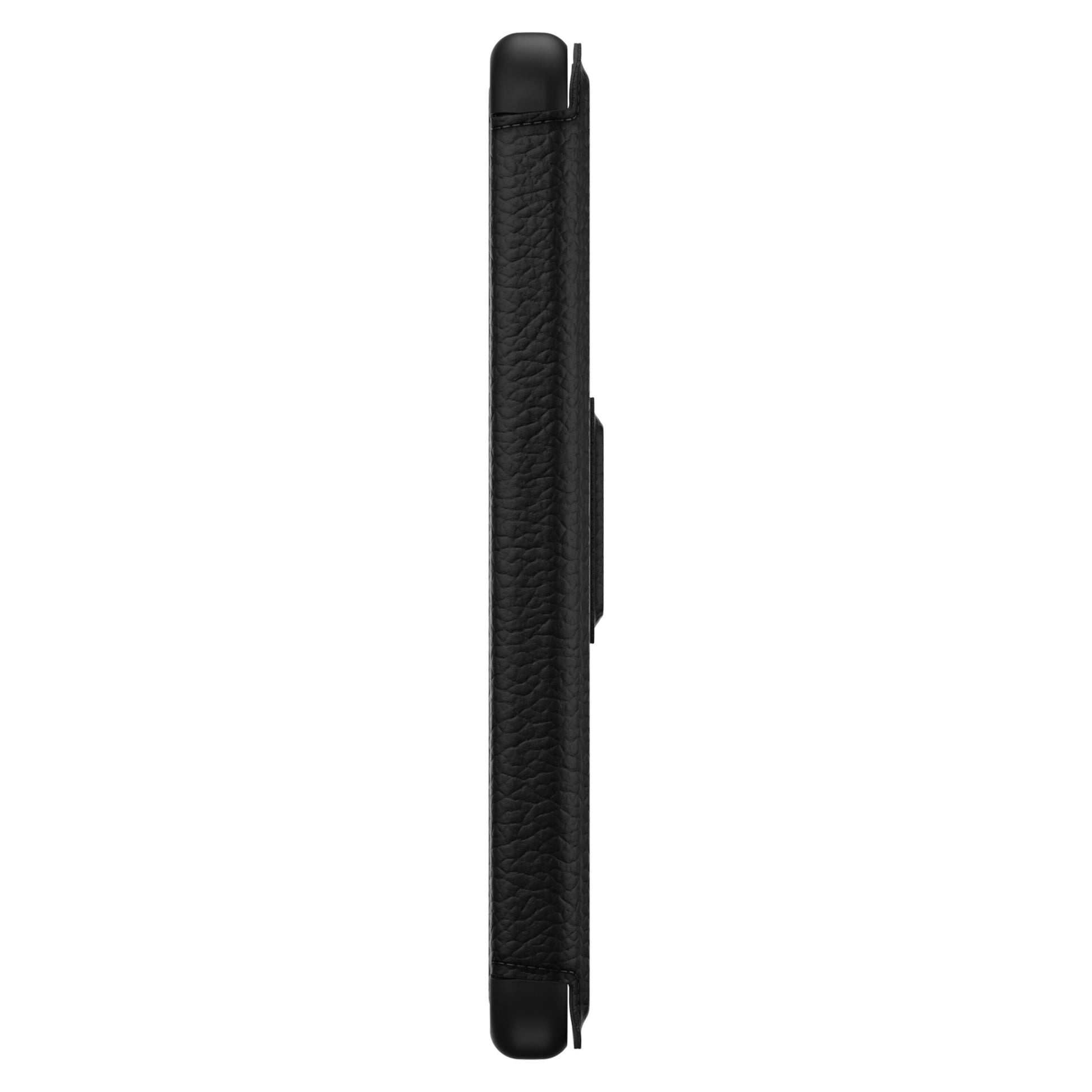 Otterbox Strada pungetui læder Galaxy S22 Plus sort, tekstureret, rektangulært med afrundede kanter og slankt design.