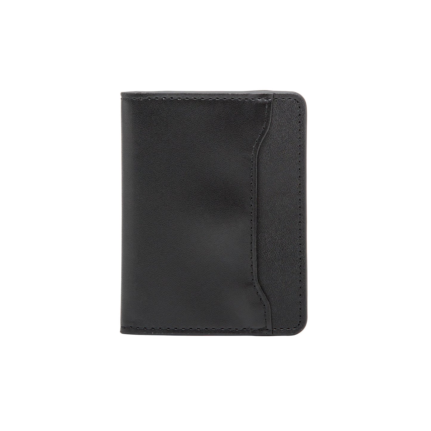 Rubicson Slank kortholder RFID-beskyttelse sort PU-læder lukket og opretstående minimalistisk design.