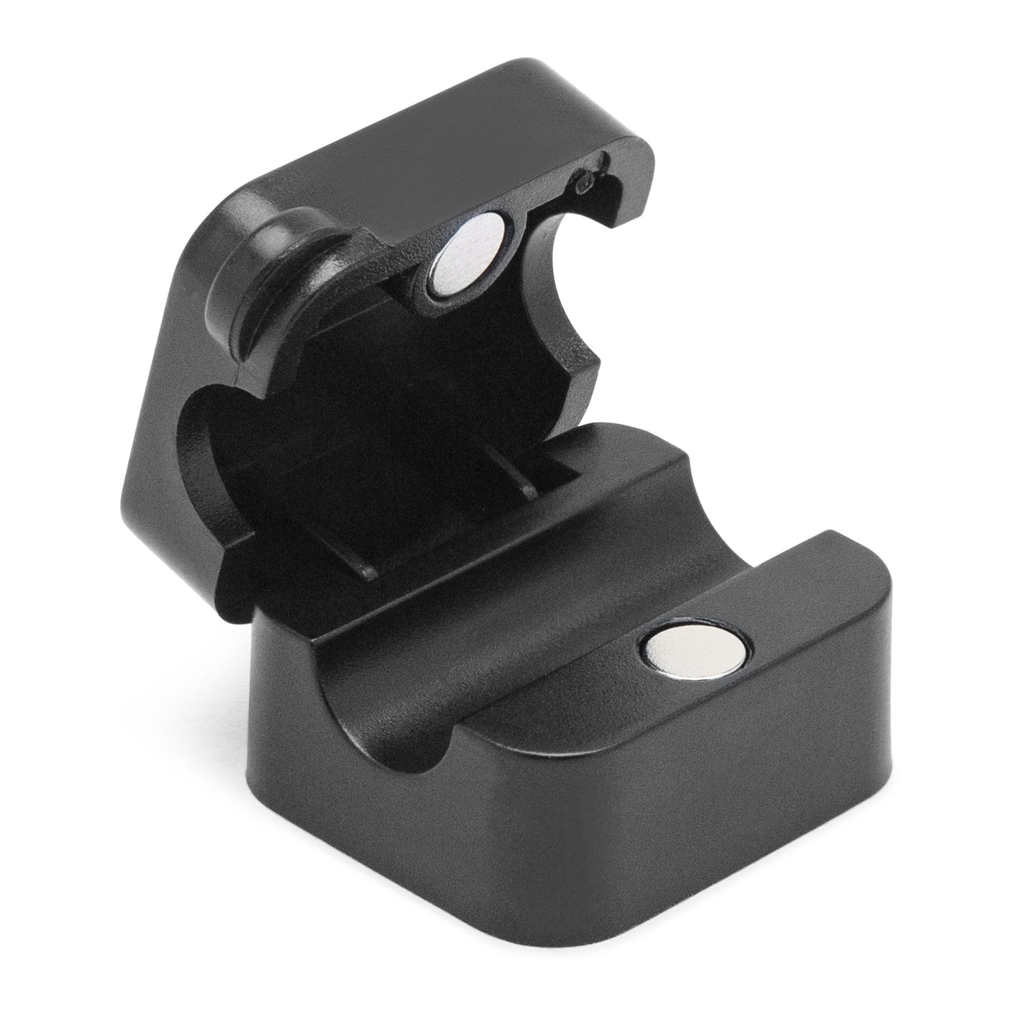 Luxorparts magnetisk kabelclips sort 3-pak åben med to runde magneter glatte kanter kompakt velegnet til kabelstyring.