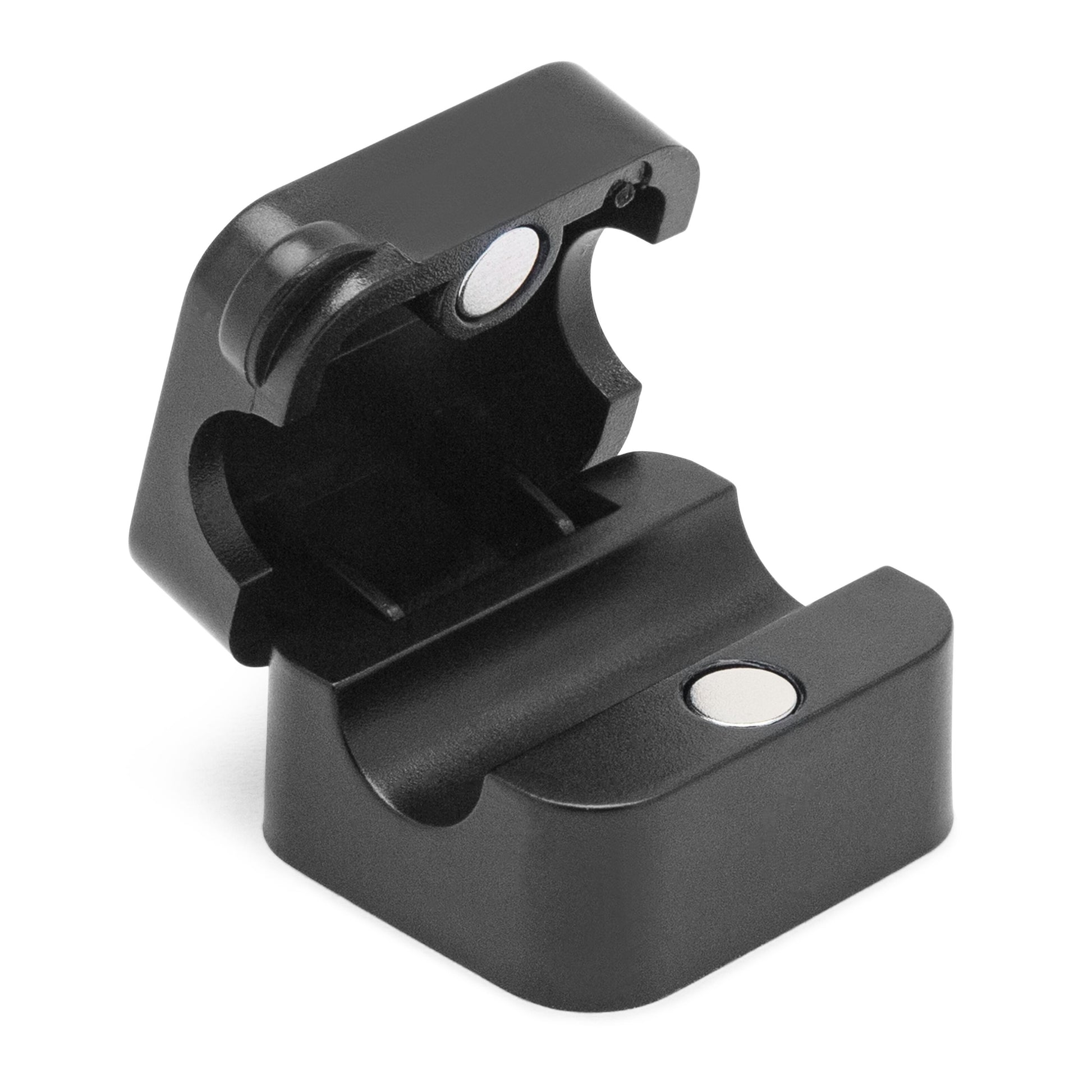 Luxorparts magnetisk kabelclips sort 3-pak åben med to runde magneter glatte kanter kompakt velegnet til kabelstyring.