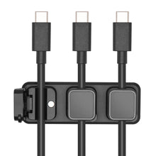 Luxorparts magnetisk kabelklemme med basplade sort 6-pak til USB-C-kabler holder kabler adskilt og på plads.