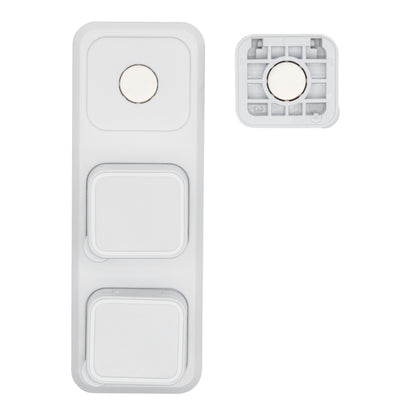 Luxorparts magnetisk kabelklemme med baseplade hvid 6-pak rektangulær plast, to firkantede knapper, rund magnettop.