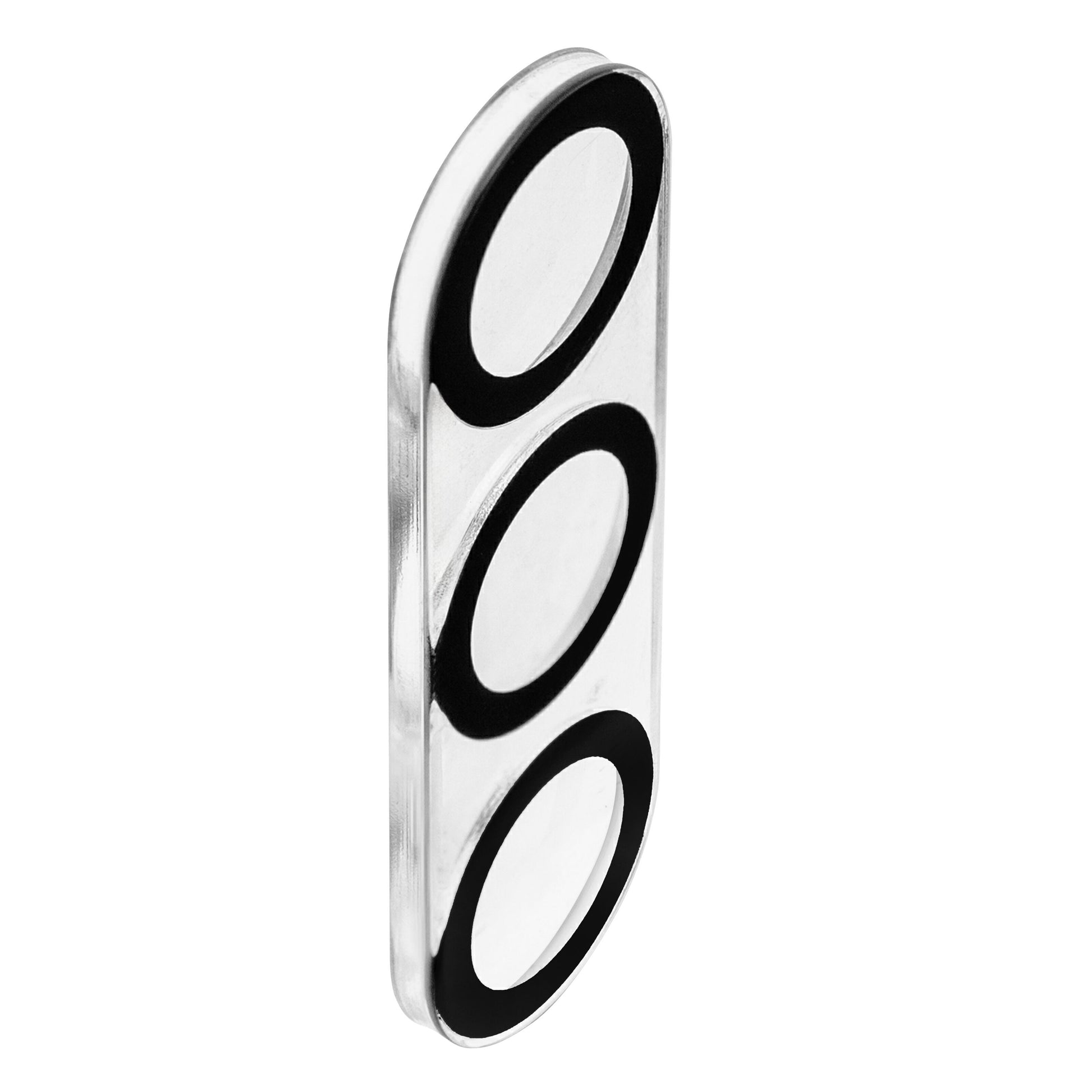 Kamerabeskyttelse til Galaxy S25 oval metallisk design med tre slags kanter passer til smartphone-linse.