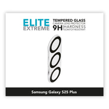 Linocell Elite Extreme kamerabeskyttelse Galaxy S25 Plus 9H hærdet glas tre cirkulære udskæringer ridsefast design.