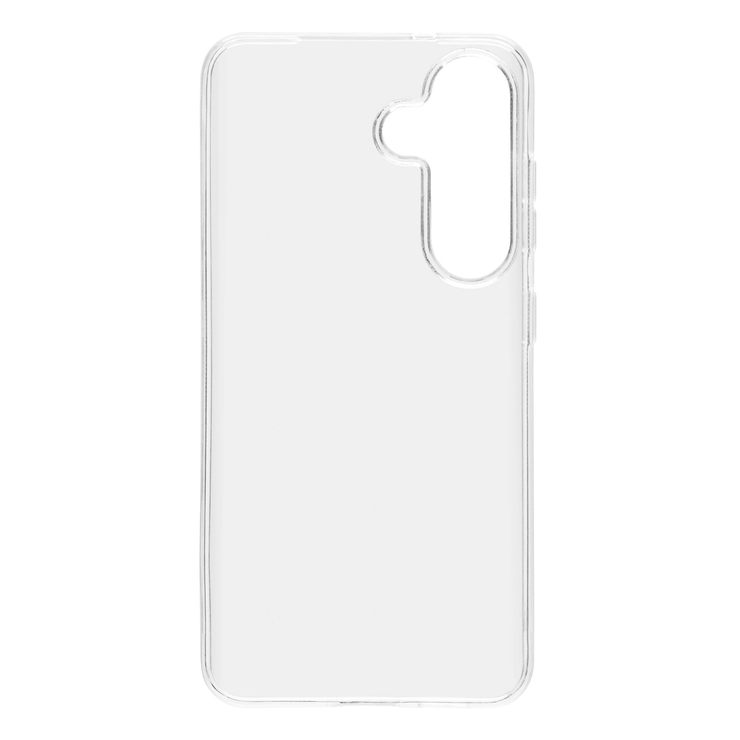 Samsung Galaxy S25 transparent Second skin mobilcover med præcise udskæringer til kamera og knapper.