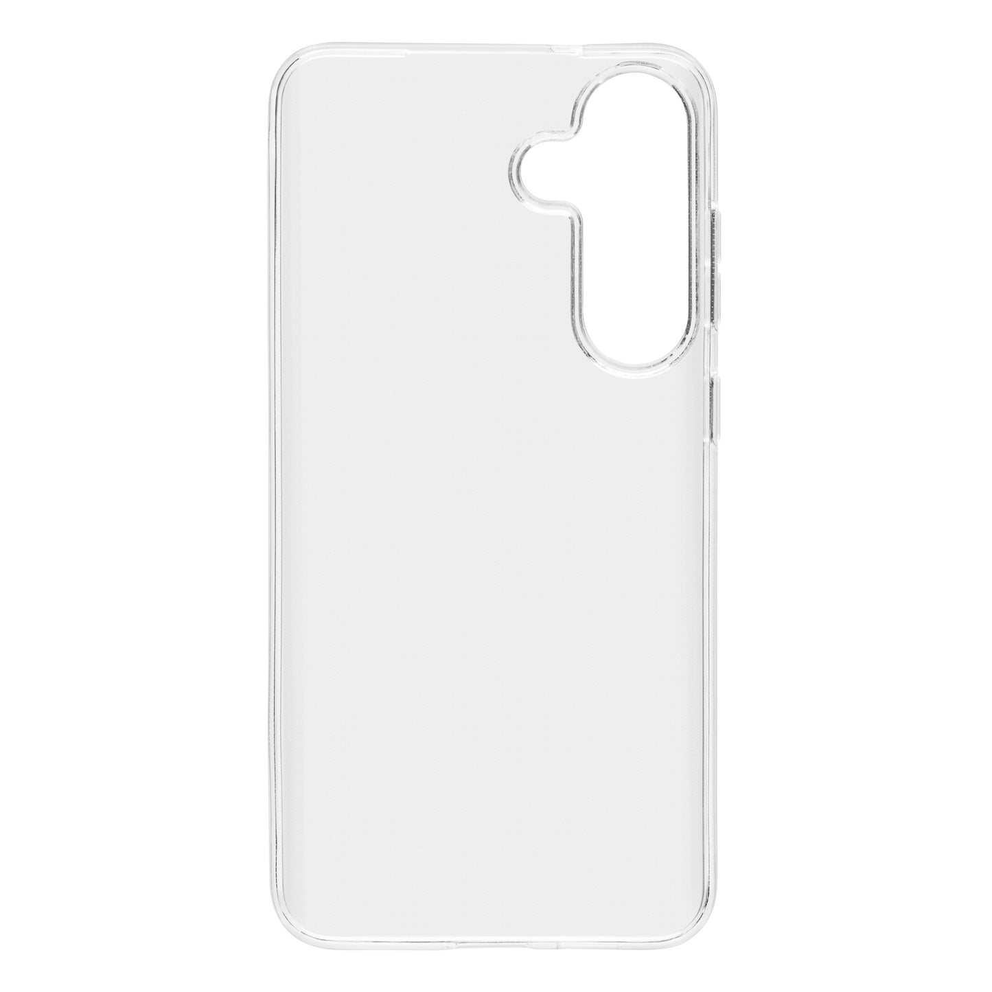 Linocell Second skin transparent tyndt cover til Samsung Galaxy S25 Plus med udskæringer til kamera og knapper.