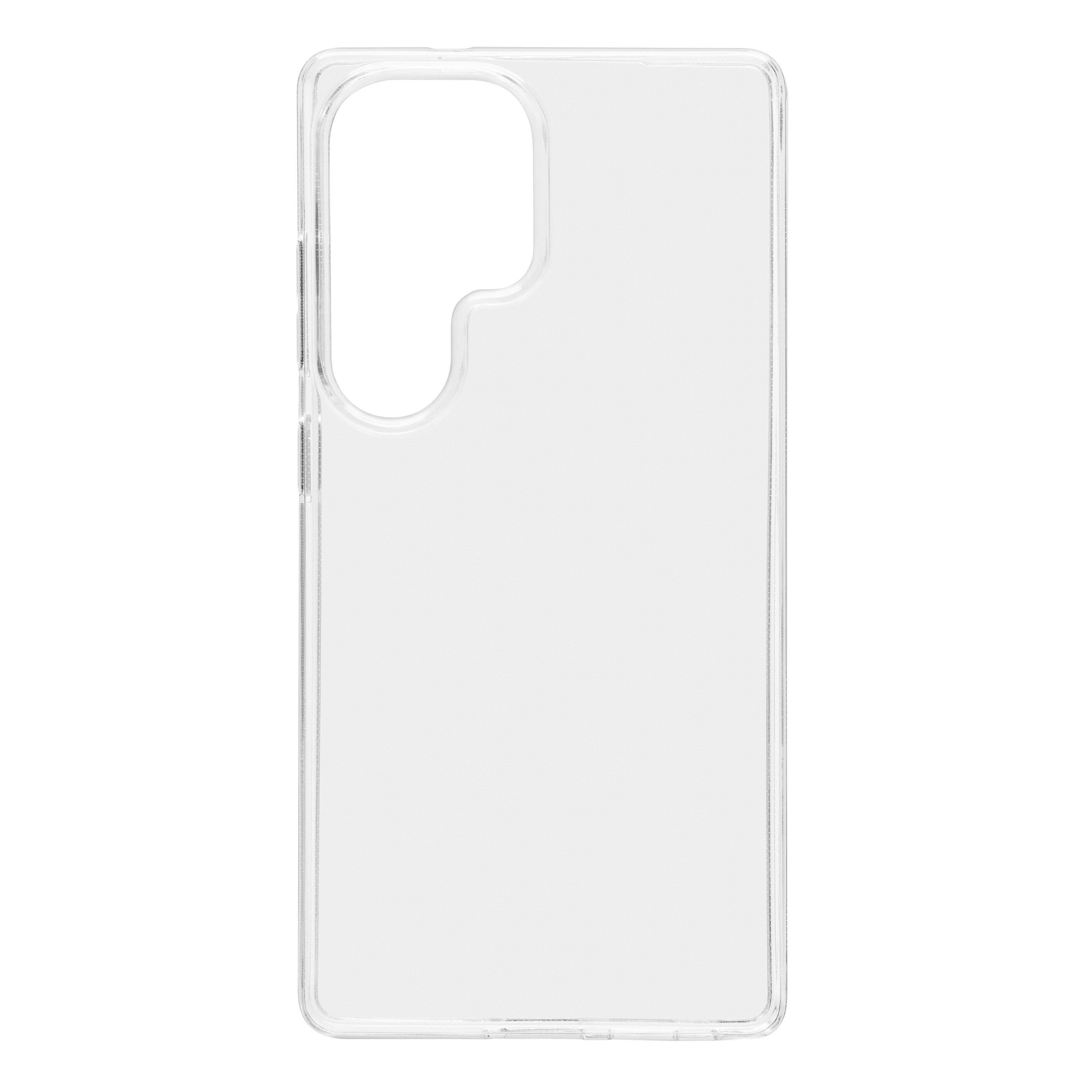 Linocell Second skin mobilcover til Samsung Galaxy S25 Ultra, gennemsigtig og slankt med udskæringer til kamera og knapper.