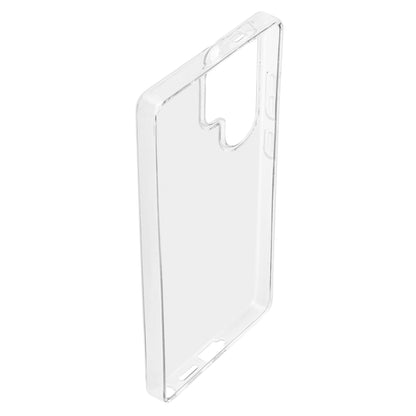 Transparent fleksibelt cover til Samsung Galaxy S25 Ultra med præcise udskæringer og indbygget ståfunktion.