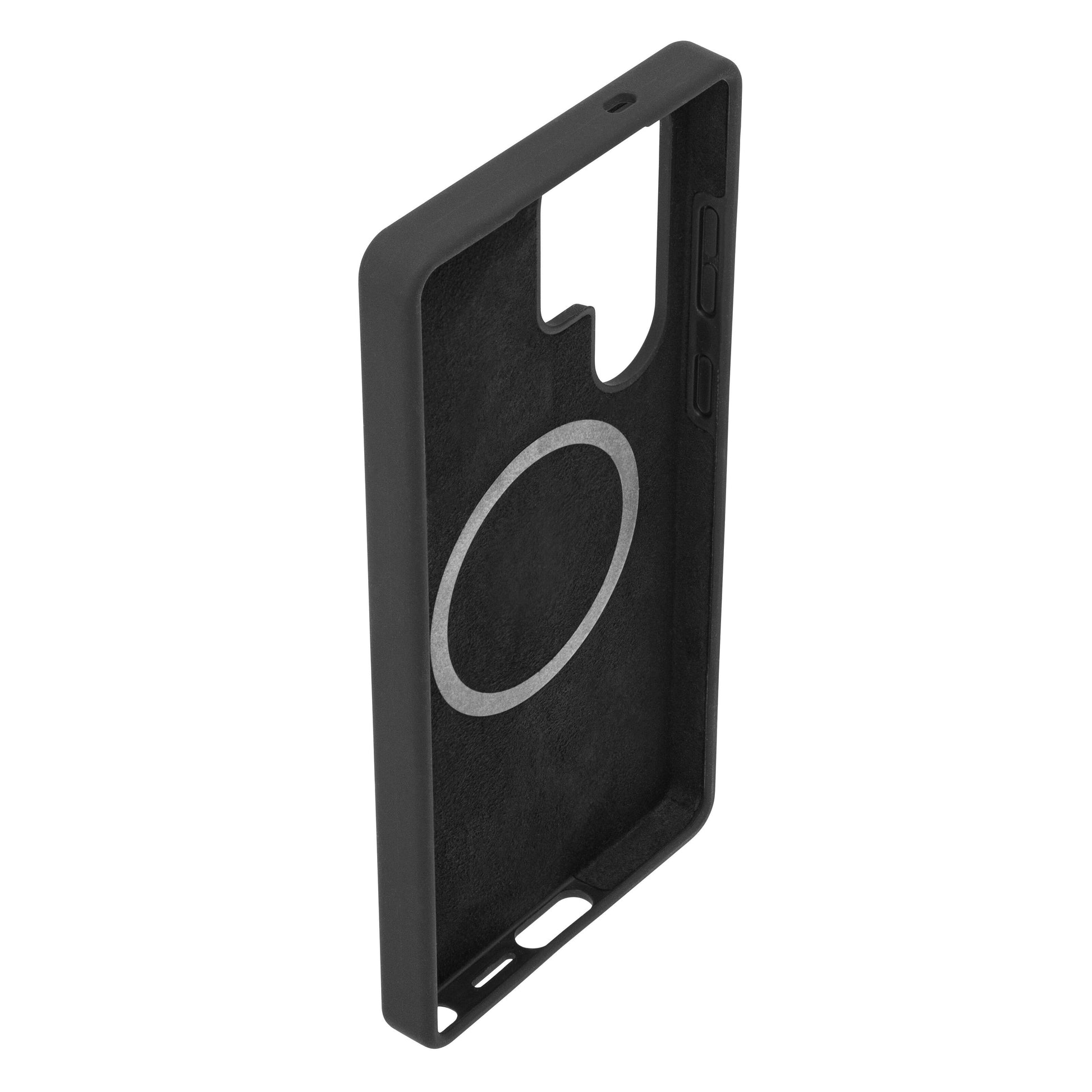 Silikone cover til Galaxy S25 Ultra Sort, antibakteriel, blød inderside, cirkulært design, præcise udskæringer til knapper og porte.