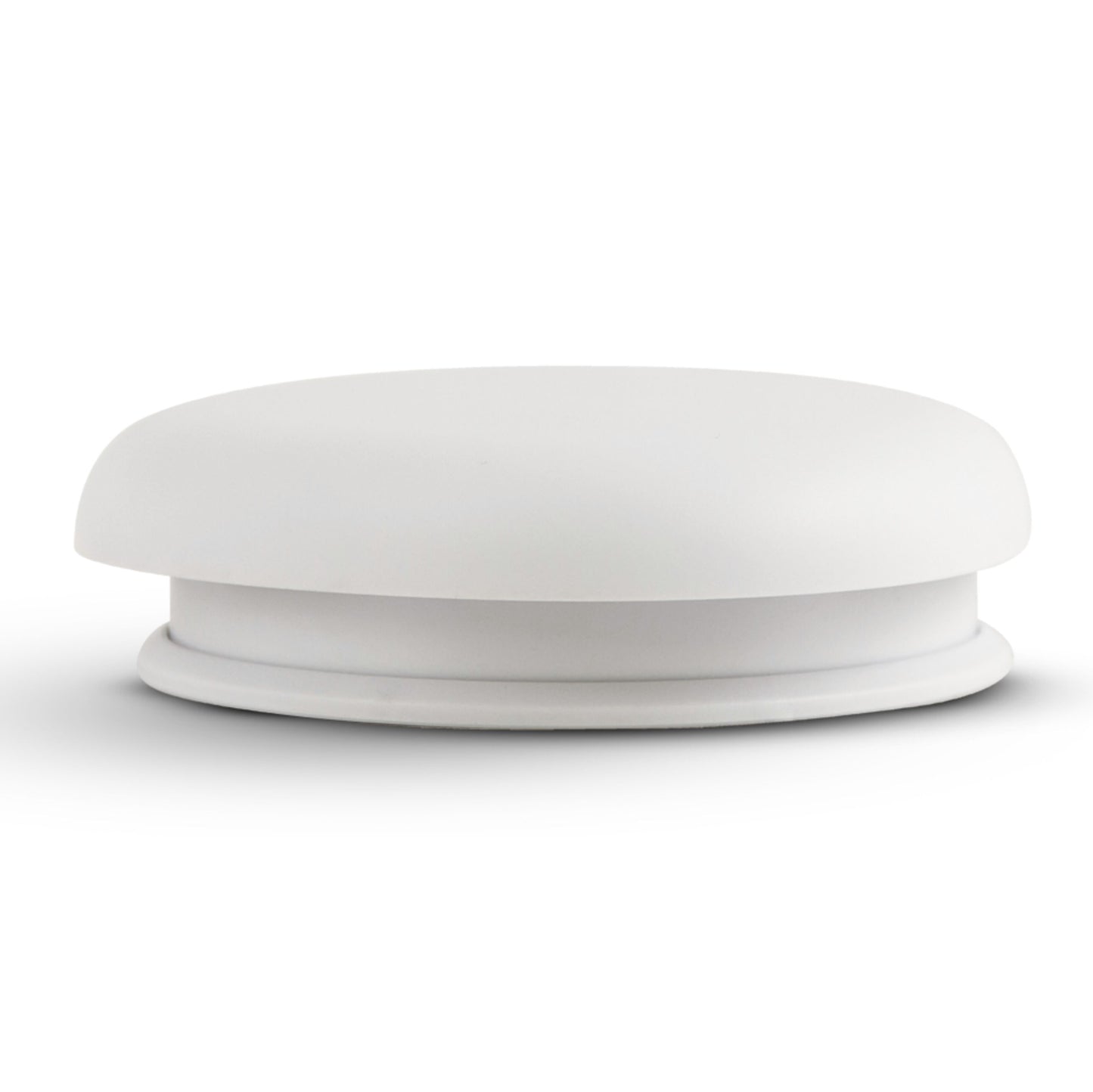 Housegard Pebble røgalarm hvid, rund, glat og let buet design.