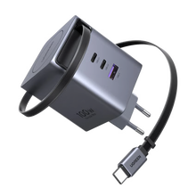 Ugreen Nexode 100W GaN-oplader med udtrækkeligt USB-C-kabel