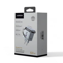 Ugreen Nexode 100W GaN-oplader med udtrækkeligt USB-C-kabel
