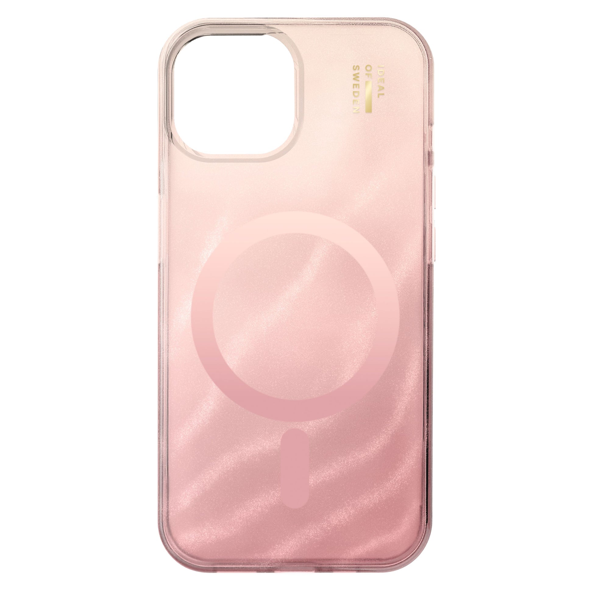 IDEAL OF SWEDEN Clear MagSafe Case Rose Blush transparent bølget mønster til iPhone 13/14/15/16e dual-kamera.