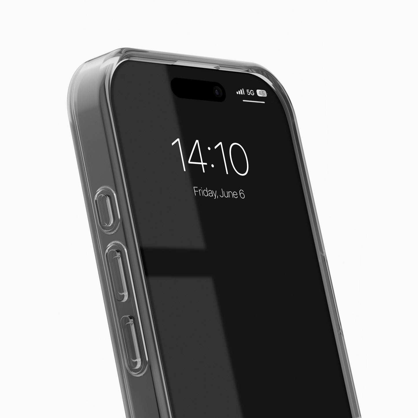 IDEAL OF SWEDEN Clear MagSafe mobilcover til iPhone 17 Tinted Black, på iPhone 17 med skærm kl. 14:10, fredag d. 6/6.