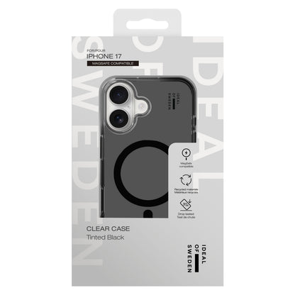 IDEAL OF SWEDEN Clear MagSafe Case iPhone 17, sorttonet, sort kameraring, MagSafe-kompatibel, original æske.