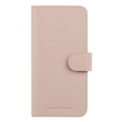 IDEAL OF SWEDEN Magnet Wallet+ pungcover til Samsung Galaxy S25 i pink, dyrefrit materiale, flaplukning, logo nederst.
