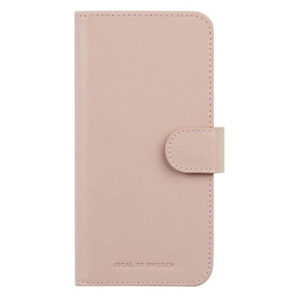 IDEAL OF SWEDEN Magnet Wallet+ pungcover til Samsung Galaxy S26 i lyserødt faux læder med magnetlukning og præget logo.