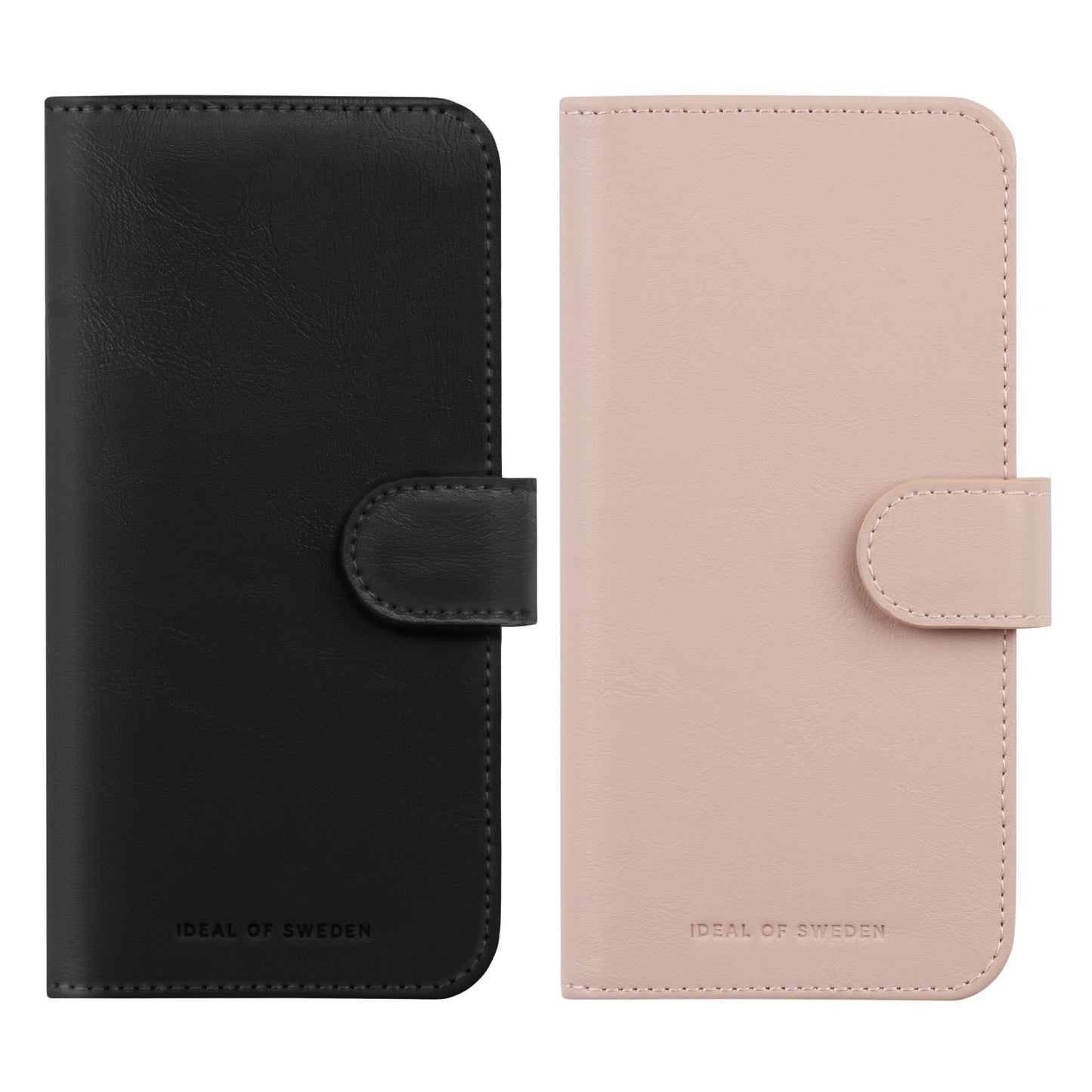 Magnet Wallet+ cover til Galaxy S26 Ultra i sort og pink med magnetlukning, præget logo nederst.