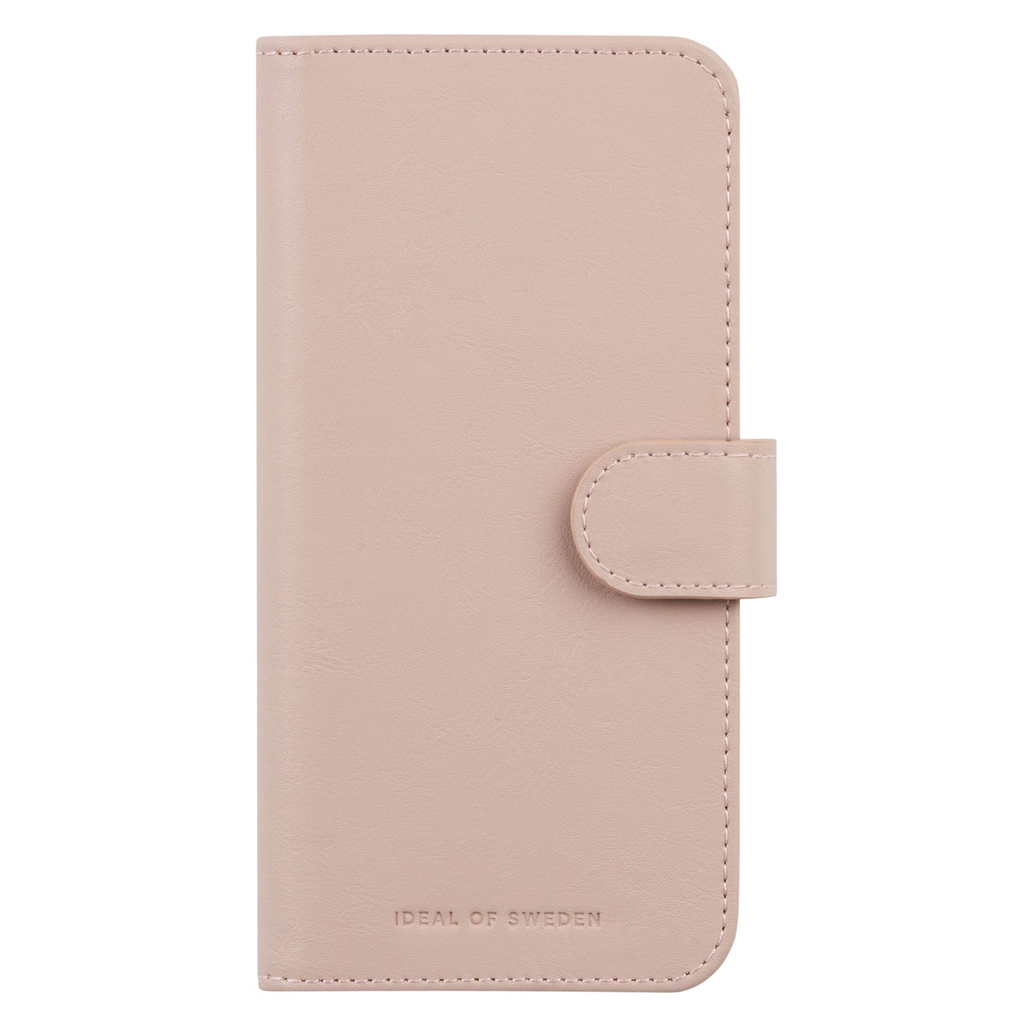 IDEAL OF SWEDEN Magnet Wallet+ pungcover til iPhone 12/12 Pro i pink med knaplukning og præget logo.