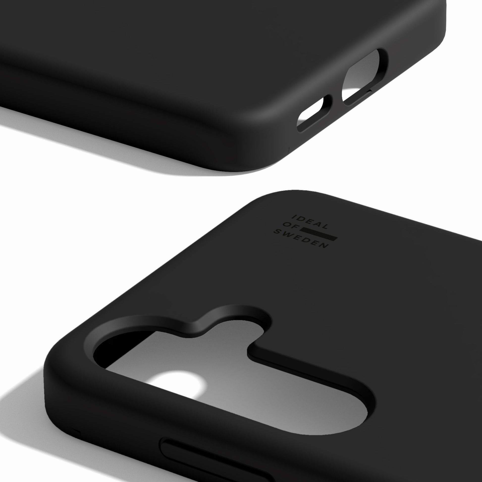 IDEAL OF SWEDEN Silicone MagSafe Cover til Galaxy S24/S25 sort med glatte kanter, præcise udskæringer og logo indvendigt.