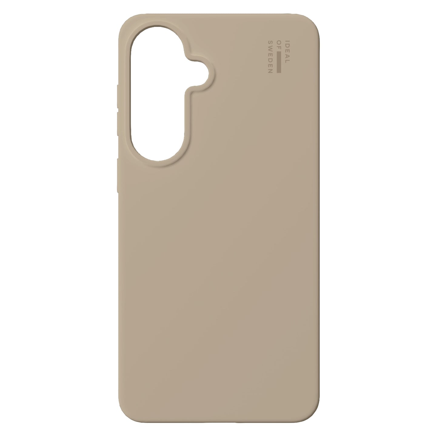IDEAL OF SWEDEN Silikone MagSafe Cover Galaxy S26 Perfect Beige, stort kameraudstyr, logo øverst til højre, MagSafe-understøttelse.